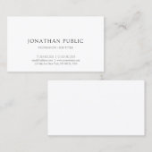 Carte De Visite Moderne tendance Design simple Modèle élégant (Devant / Derrière)