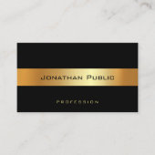 Carte De Visite Moderne tendance Elégant Black Gold Professional (Devant)