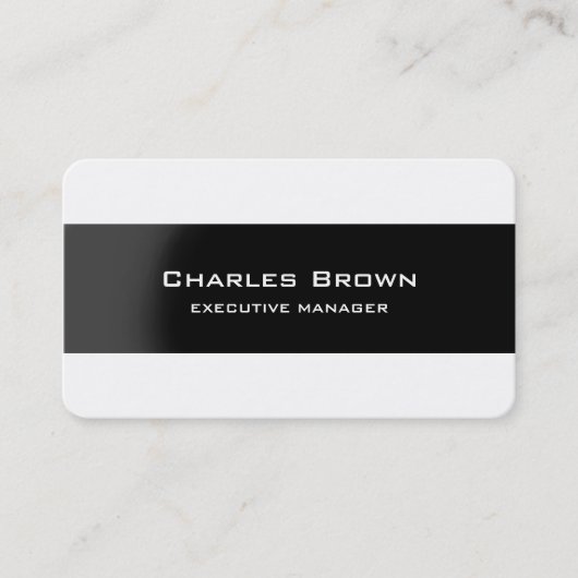 Carte De Visite Moderne tendance Elegant Black White Manager (Devant)