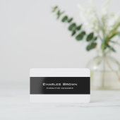 Carte De Visite Moderne tendance Elegant Black White Manager (Debout devant)