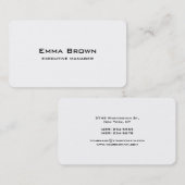 Carte De Visite Moderne tendance Elégant Blanc Directeur exécutif (Devant / Derrière)