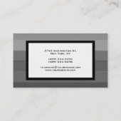 Carte De Visite Moderne tendance Elégant Blanc Gris rayé (Dos)