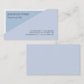 Carte De Visite Moderne tendance Elégant Bleu Design Créatif Plat (Devant / Derrière)