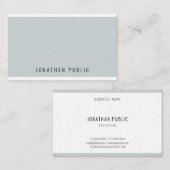 Carte De Visite Moderne tendance Elégant Bleu Vert Simple Modèle (Devant / Derrière)