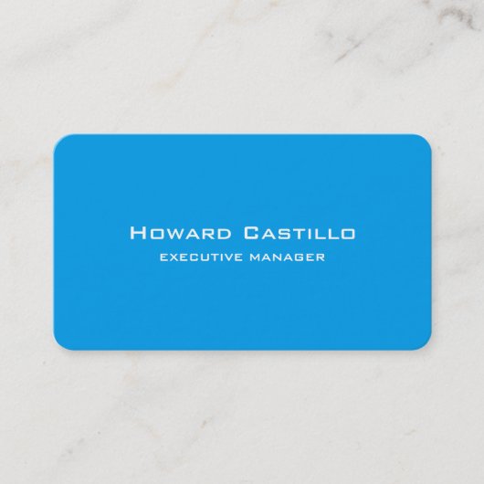 Carte De Visite Moderne tendance Elegant Blue White Manager (Devant)