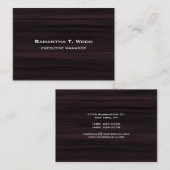 Carte De Visite Moderne tendance Elégant Brown Wood Directeur exéc (Devant / Derrière)