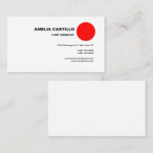 Carte De Visite Moderne tendance Elégant contemporain Rouge Blanc (Devant / Derrière)