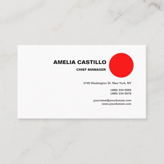 Carte De Visite Moderne tendance Elégant contemporain Rouge Blanc (Devant)