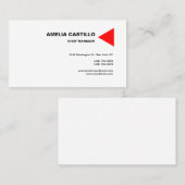 Carte De Visite Moderne tendance Elégant contemporain Rouge Blanc (Devant / Derrière)