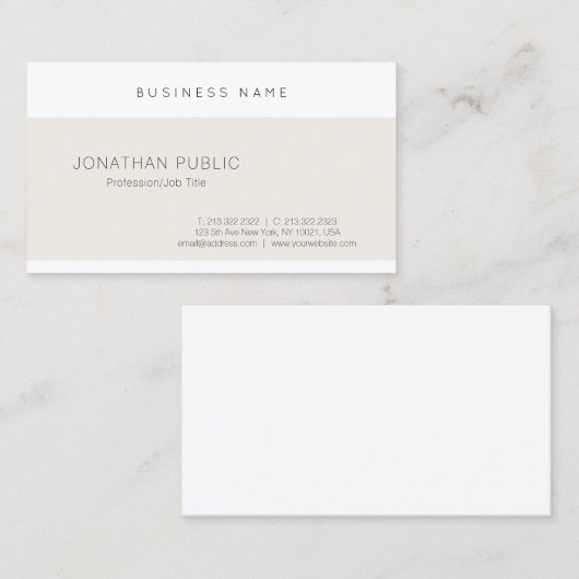 Carte De Visite Moderne tendance élégant design élégant Modèle (Devant / Derrière)