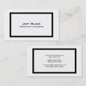 Carte De Visite Moderne tendance Elégant noir blanc (Devant / Derrière)