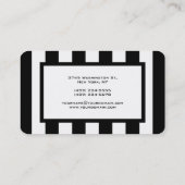 Carte De Visite Moderne tendance Elégant Noir Blanc rayé (Dos)