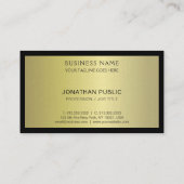 Carte De Visite Moderne tendance élégant Or Plaine Or Luxe (Dos)