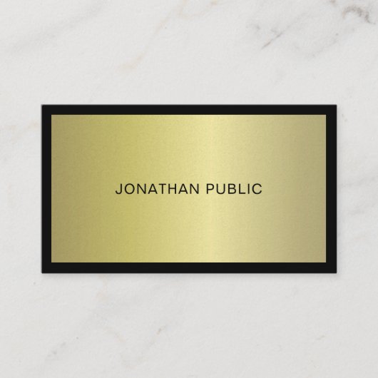 Carte De Visite Moderne tendance élégant Or Plaine Or Luxe (Devant)
