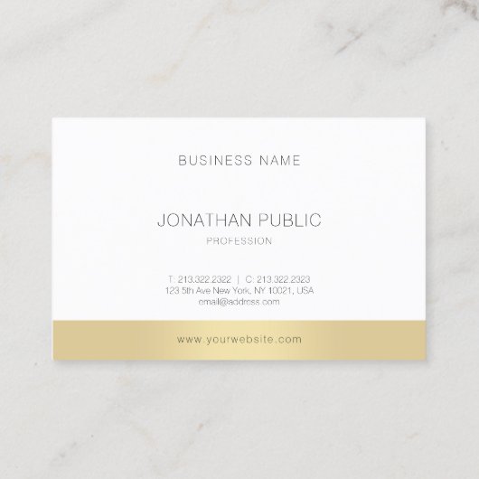 Carte De Visite Moderne tendance Elegant Or Simple Design Modèle (Dos)