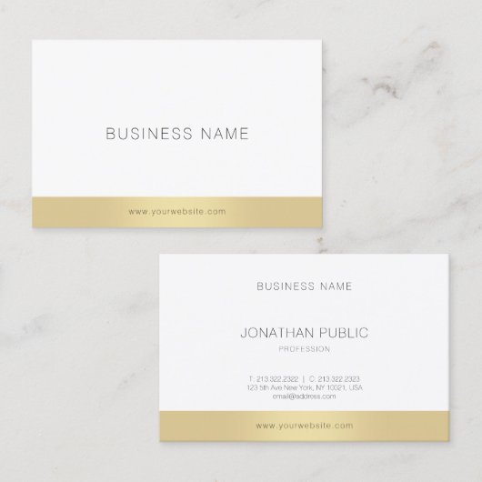 Carte De Visite Moderne tendance Elegant Or Simple Design Modèle (Devant / Derrière)