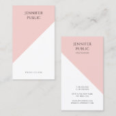 Carte De Visite Moderne tendance Elégant Rose Bleu Modèle simple (Devant / Derrière)