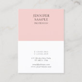 Carte De Visite Moderne tendance Elégant Rose Bleu Modèle simple (Dos)