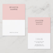 Carte De Visite Moderne tendance Elégant Rose Bleu Modèle simple (Devant / Derrière)