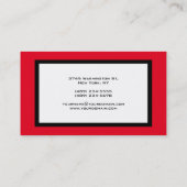 Carte De Visite Moderne tendance Elégant Rouge Noir Blanc (Dos)