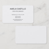Carte De Visite Moderne tendance Élégant Simple Noir Blanc (Devant / Derrière)
