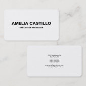 Carte De Visite Moderne tendance Élégant Simple Noir Blanc Gras (Devant / Derrière)