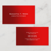Carte De Visite Moderne tendance Élégant Simple Red Executive Mana (Devant / Derrière)