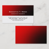 Carte De Visite Moderne tendance Elégant Simple Red White Manager (Devant / Derrière)