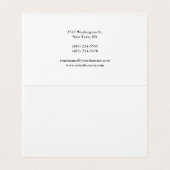 Carte De Visite Moderne tendance Elégant Simple White Manager (Intérieur déplié)