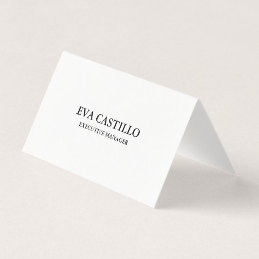 Carte De Visite Moderne tendance Elégant Simple White Manager (Devant)