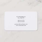 Carte De Visite Moderne tendance Elégant Simple White Manager (Dos)