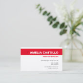 Carte De Visite Moderne tendance élégant soie haut de gamme Rouge  (Debout devant)