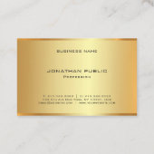 Carte De Visite Moderne tendance Faux Or Elégant Professionnel (Dos)