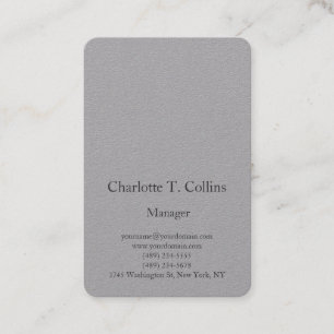 Carte De Visite Moderne tendance gris clair minimaliste profession