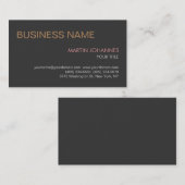 Carte de visite moderne tendance gris foncé (Devant / Derrière)