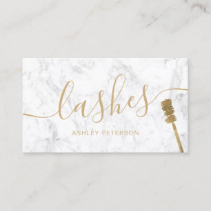 Carte De Visite Moderne tendance lashes or girly brush blanc marbr