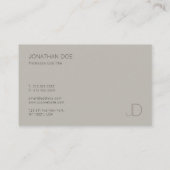 Carte De Visite Moderne tendance Monogram simple professionnel (Dos)