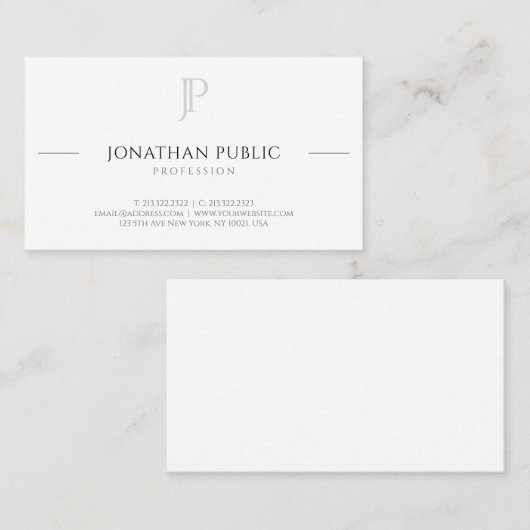 Carte De Visite Moderne tendance Monogramme Modèle professionnel (Devant / Derrière)