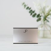 Carte De Visite Moderne tendance Monogramme Or Argent élégant (Debout devant)