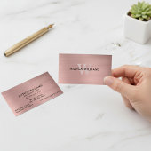 Carte De Visite Moderne tendance Monogramme simple Rose Or
