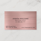 Carte De Visite Moderne tendance Monogramme simple Rose Or (Dos)