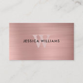 Carte De Visite Moderne tendance Monogramme simple Rose Or (Devant)