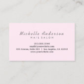 Carte De Visite Moderne tendance Nails Salon Technicien Nail rose (Dos)