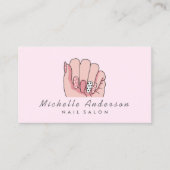 Carte De Visite Moderne tendance Nails Salon Technicien Nail rose (Devant)