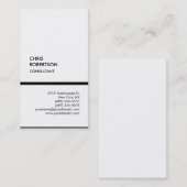 Carte de visite moderne tendance noir blanc vertic (Devant / Derrière)