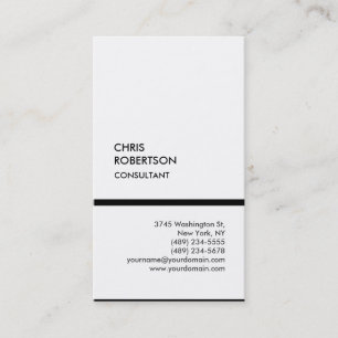 Carte de visite moderne tendance noir blanc vertic