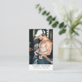 Carte De Visite Moderne tendance Personal Trainer Fitness Photo No (Debout devant)