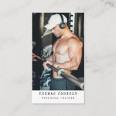 Carte De Visite Moderne tendance Personal Trainer Fitness Photo No (Devant)