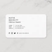 Carte De Visite Moderne tendance photo coach personnel (Dos)