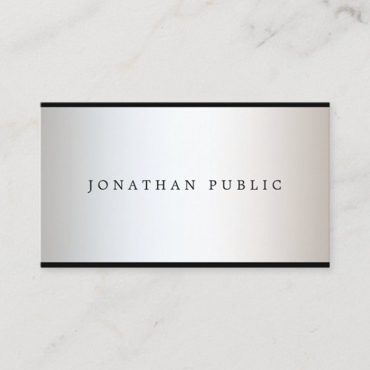 Carte De Visite Moderne tendance Professionnel Élégant Glamor Plai (Devant)